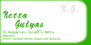 netta gulyas business card